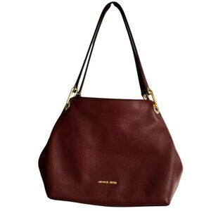 EUC Michael Kors Raven Large Pebbled Leather Rich Burgundy Shoulder Bag